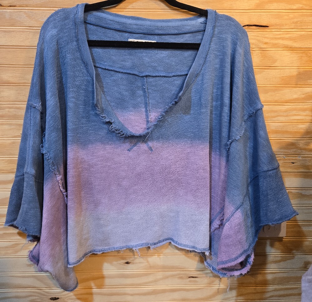 We The Free Ombre V-Neck Pullover - Blue & Lavender - Picture 5 of 8